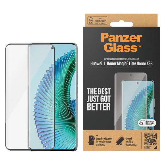 Verre trempé UWF pour Honor Magic6 Lite, Noir, PanzerGlass