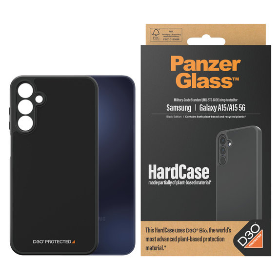 Étui HardCase D3O pour Samsung Galaxy A15/A15 5G, Noir, PanzerGlass