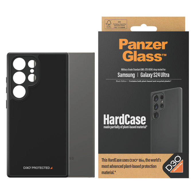 Étui HardCase D3O pour Samsung Galaxy S24 Ultra, Noir, PanzerGlass