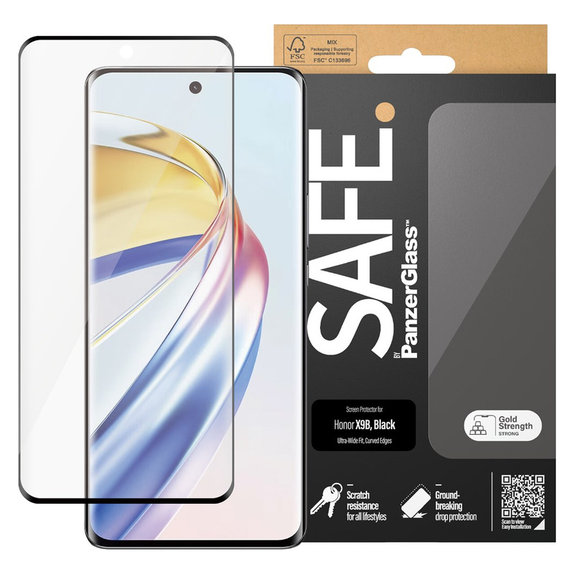 Verre trempé UWF pour Honor Magic6 Lite, Noir, SAFE by PanzerGlass
