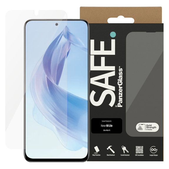 Verre trempé UWF pour Honor 90 Lite, Noir, SAFE by PanzerGlass