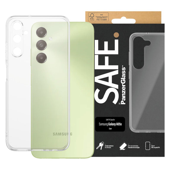 Étui TPU pour Samsung Galaxy A05s, Transparent, SAFE by PanzerGlass