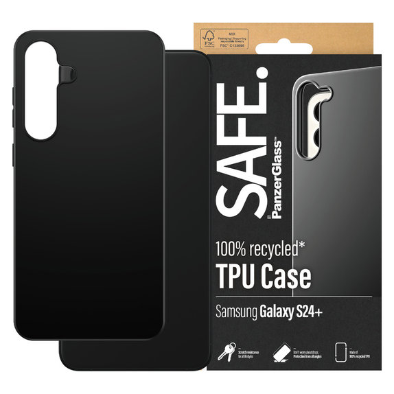Étui TPU pour Samsung Galaxy S24+, Noir, SAFE by PanzerGlass