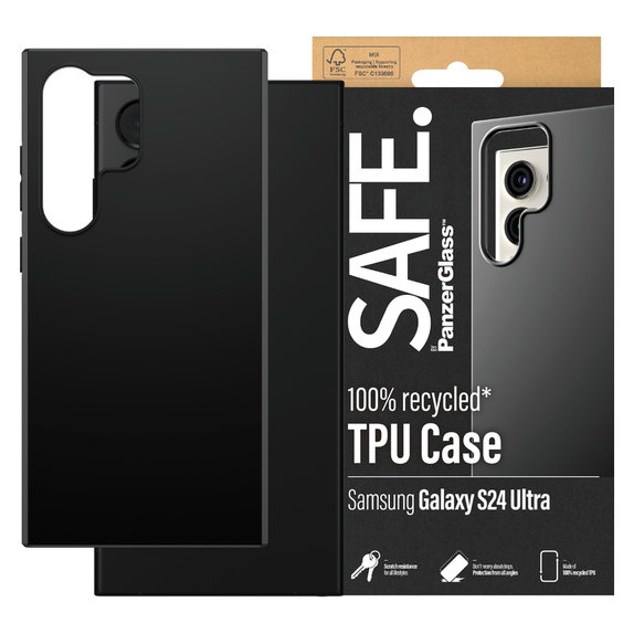 Étui TPU pour Samsung Galaxy S24 Ultra, Noir, SAFE by PanzerGlass