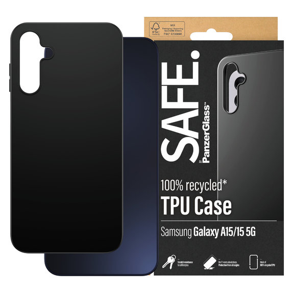 Étui TPU pour Samsung Galaxy A15/A15 5G, Noir, SAFE by PanzerGlass