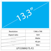 13.3 LCD Fin Mat 40 pin WXGA HD