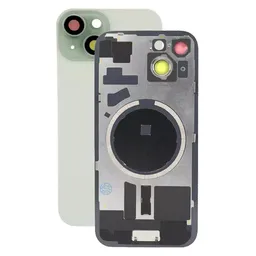 Apple iPhone 15 - Verre du boîtier arrière + Verre de la caméra + Cadre en métal + Aimant MagSafe (Green)