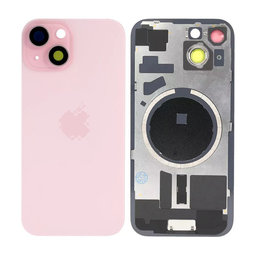 Apple iPhone 15 - Verre du boîtier arrière + Verre de la caméra + Cadre en métal + Aimant MagSafe (Pink)