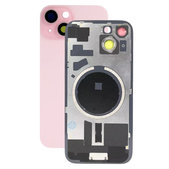 Apple iPhone 15 - Verre du boîtier arrière + Verre de la caméra + Cadre en métal + Aimant MagSafe (Pink)