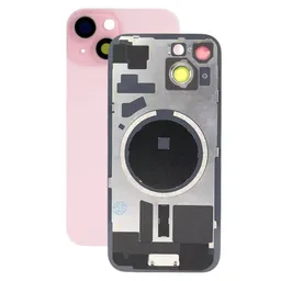 Apple iPhone 15 - Verre du boîtier arrière + Verre de la caméra + Cadre en métal + Aimant MagSafe (Pink)