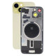 Apple iPhone 15 - Verre du boîtier arrière + Verre de la caméra + Cadre en métal + Aimant MagSafe (Yellow)