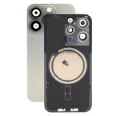 Apple iPhone 15 Pro - Verre du boîtier arrière + Verre de la caméra + Cadre en métal + Aimant MagSafe (Natural Titanium)