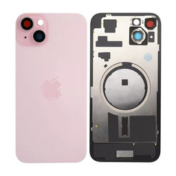 Apple iPhone 15 Plus - Verre du boîtier arrière + Verre de la caméra + Cadre en métal + Aimant MagSafe (Pink)