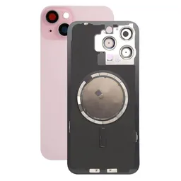 Apple iPhone 15 Plus - Verre du boîtier arrière + Verre de la caméra + Cadre en métal + Aimant MagSafe (Pink)