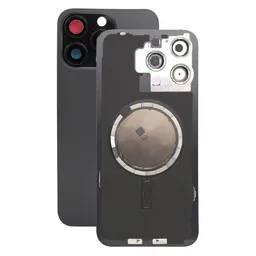 Apple iPhone 15 Pro Max - Verre du boîtier arrière + Verre de la caméra + Cadre en métal + Aimant MagSafe (Black Titanium)