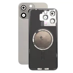 Apple iPhone 15 Pro Max - Verre du boîtier arrière + Verre de la caméra + Cadre en métal + Aimant MagSafe (Natural Titanium)