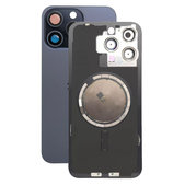 Apple iPhone 15 Pro Max - Verre du boîtier arrière + Verre de la caméra + Cadre en métal + Aimant MagSafe (Blue Titanium)