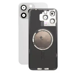 Apple iPhone 15 Pro Max - Verre du boîtier arrière + Verre de la caméra + Cadre en métal + Aimant MagSafe (White Titanium)