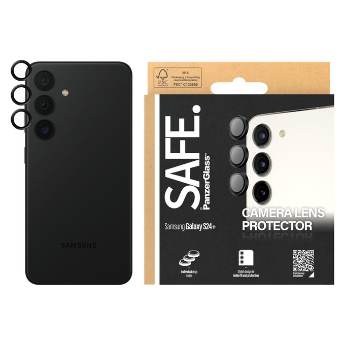 Protection d'objectif de caméra pour Samsung Galaxy S24/S23/S23+, Noir, SAFE by PanzerGlass