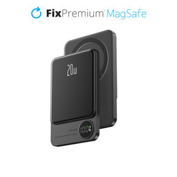 FixPremium - MagSafe PowerBank avec LCD 5000mAh, noir