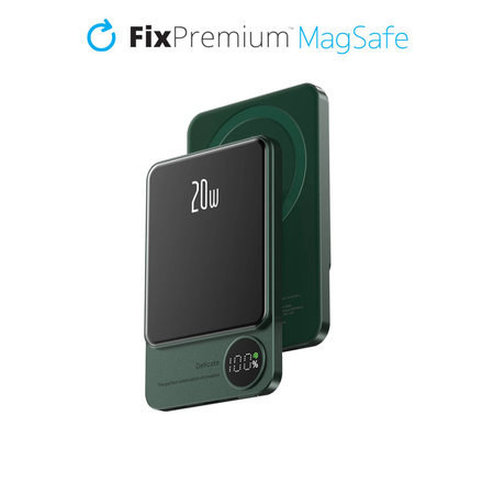 FixPremium - MagSafe PowerBank avec LCD 5000mAh, vert