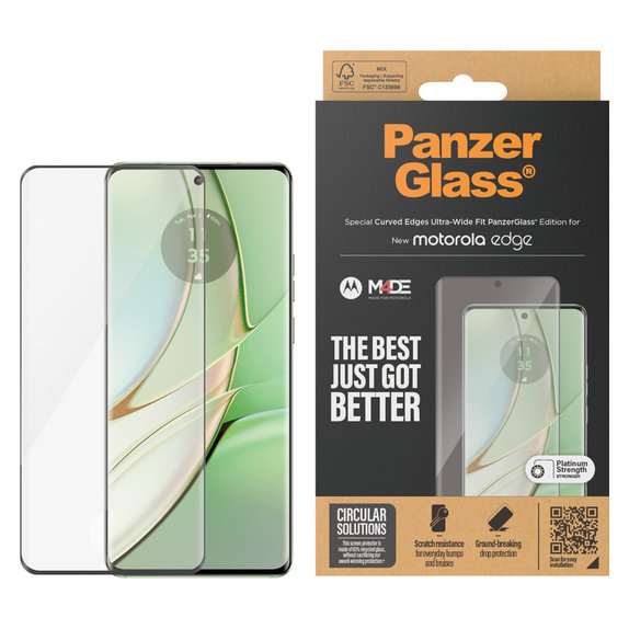 Verre trempé UWF pour Motorola Edge 50 Pro, Noir, PanzerGlass