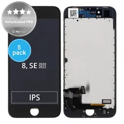 Apple iPhone 8, SE (2020), SE (2022) - Écran LCD + Écran tactile + Cadre (Black) Refurbished PRO (5 Pack)