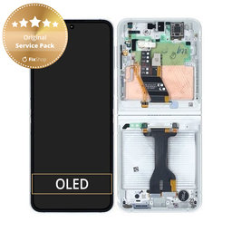 Samsung Galaxy Z Flip 6 F741B - Écran LCD + Écran tactile + Cadre (White) - GH82-35014F Genuine Service Pack