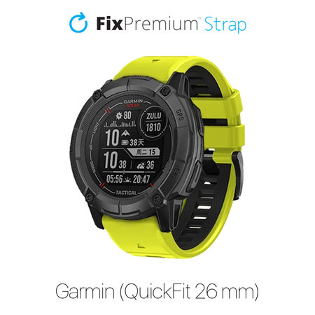 FixPremium - Bracelet silicone bicolore pour Garmin (QuickFit 26mm), vert