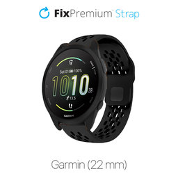 FixPremium - Courroie universelle en silicone pour Garmin (22mm), noir