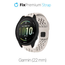 FixPremium - Sangle universelle en silicone pour Garmin (22mm), blanc