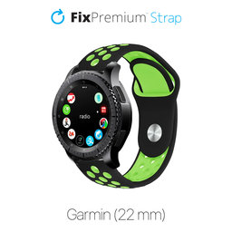 FixPremium - Bracelet sportif en silicone pour Garmin (22mm), noir