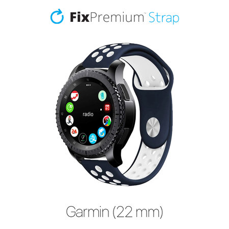 FixPremium - Bracelet sportif en silicone pour Garmin (22mm), bleu