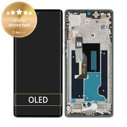 Motorola Edge 50 Fusion - Écran LCD + Écran tactile + Cadre (Marshmallow Blue) - 5D68C24359 Genuine Service Pack
