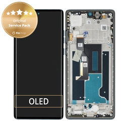 Motorola Edge 50 Fusion - Écran LCD + Écran tactile + Cadre (Forest Blue) - 5D68C24633 Genuine Service Pack