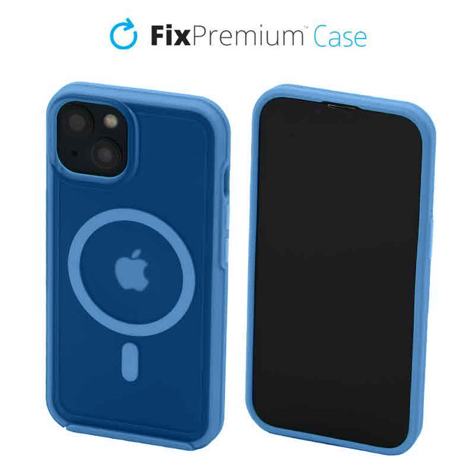 FixPremium - Coque transparente avec MagSafe pour iPhone 14, bleu