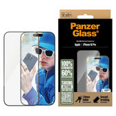 Verre trempé UWF avec applicateur pour iPhone 16 Pro, Noir, PanzerGlass