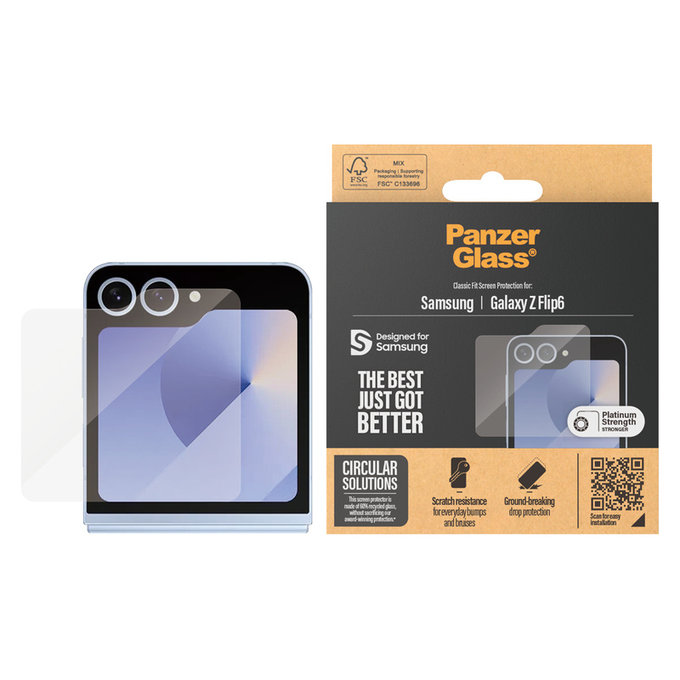 Verre trempé Classic Fit pour Samsung Galaxy Z Flip6, Clair, PanzerGlass