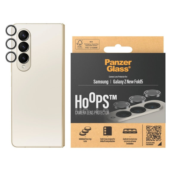 Protection d’objectif photo Hoops pour Samsung Z Fold6, Noir, PanzerGlass