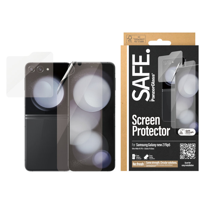 Film de protection UWF et verre trempé pour Samsung Galaxy Z Flip6, Clair, SAFE by PanzerGlass