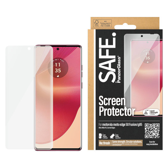 Verre trempé UWF pour Motorola Moto G85 5G/Edge 50 Fusion, Noir, SAFE by PanzerGlass