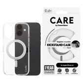 Coque Kickstand avec MagSafe pour iPhone 16, Argent, CARE