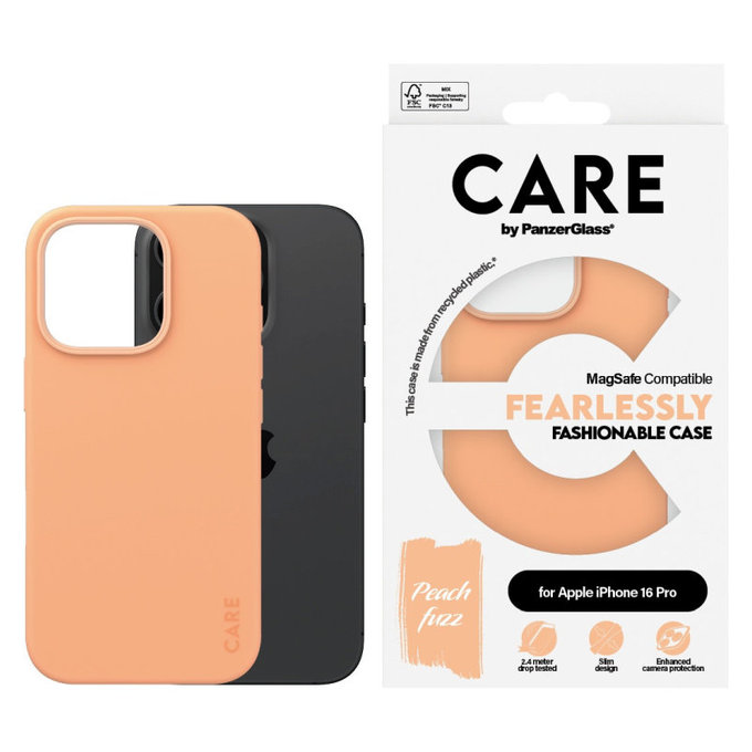 Coque Fearlessly avec MagSafe pour iPhone 16 Pro, Peachy, CARE
