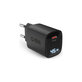 Adaptateur de voyage LCD USB-C, GaN, 45 W PD, noir, SBS