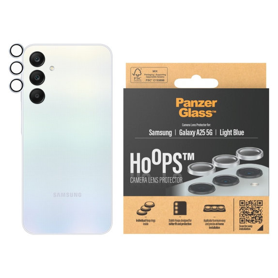 Protection d’objectif photo Hoops pour Samsung A25 5G, Bleu clair, PanzerGlass