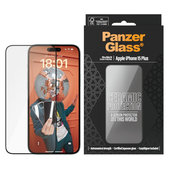 Verre trempé UWF Ceramic avec applicateur pour iPhone 15 Plus, Noir, PanzerGlass