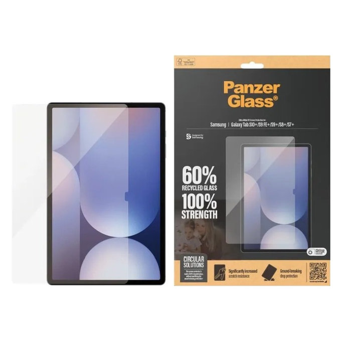 Verre trempé UWF pour Samsung Galaxy Tab S8/S9 Plus, Clair, PanzerGlass