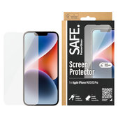 Verre trempé Case Friendly pour iPhone 16e/14/13 Pro/13, Noir, SAFE