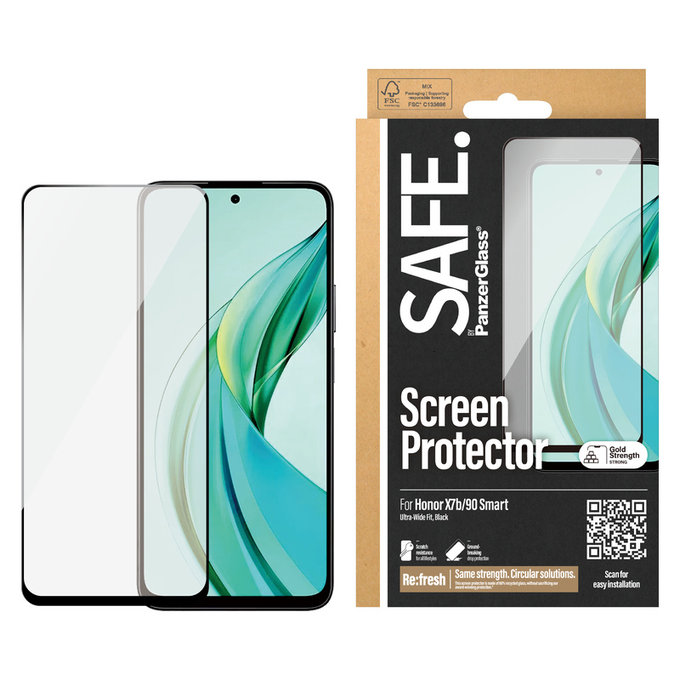 Verre trempé UWF pour Honor 90 Smart, Čierne, SAFE by PanzerGlass