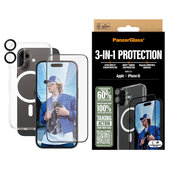 Bundle 3-en-1 Hoops + Verre trempé UWF + Hard Case pour iPhone 16, PanzerGlass